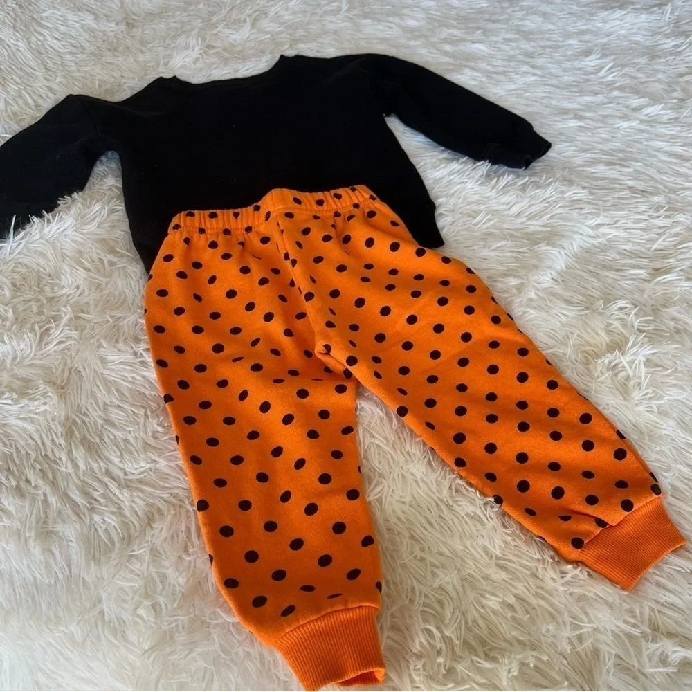 Girls Disney Minnie Mouse Halloween Fleece Top and Bottom Set Size 2 Toddler